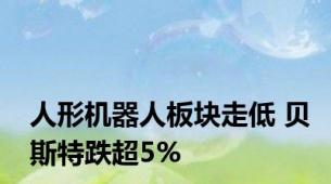 人形机器人板块走低 贝斯特跌超5%