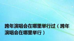 跨年演唱会在哪里举行过（跨年演唱会在哪里举行）