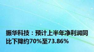 振华科技：预计上半年净利润同比下降约70%至73.86%