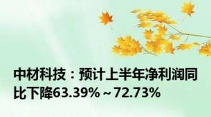 中材科技：预计上半年净利润同比下降63.39%～72.73%