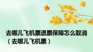 去哪儿飞机票退票保障怎么取消（去哪儿飞机票）