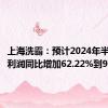 上海洗霸：预计2024年半年度净利润同比增加62.22%到93.33%