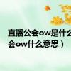 直播公会ow是什么（公会ow什么意思）