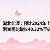 湖北能源：预计2024年上半年净利润同比增长40.32%至81.92%