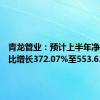 青龙管业：预计上半年净利润同比增长372.07%至553.63%