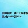 闻泰科技：预计上半年净利润同比减少84%到90%