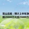 常山北明：预计上半年净利润亏损20000万元至25000万元