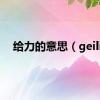 给力的意思（geili）