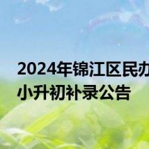 2024年锦江区民办学校小升初补录公告