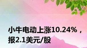 小牛电动上涨10.24%，报2.1美元/股