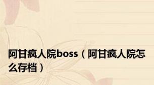 阿甘疯人院boss（阿甘疯人院怎么存档）