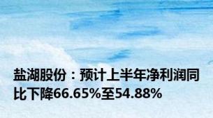 盐湖股份：预计上半年净利润同比下降66.65%至54.88%