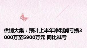 供销大集：预计上半年净利润亏损3000万至5900万元 同比减亏