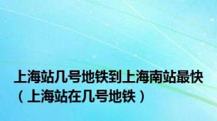 上海站几号地铁到上海南站最快（上海站在几号地铁）