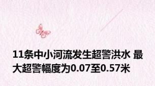 11条中小河流发生超警洪水 最大超警幅度为0.07至0.57米