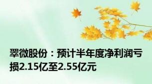 翠微股份：预计半年度净利润亏损2.15亿至2.55亿元