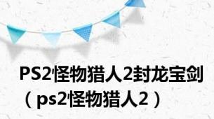 PS2怪物猎人2封龙宝剑（ps2怪物猎人2）