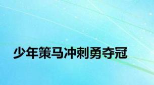 少年策马冲刺勇夺冠