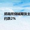 郑商所烧碱期货主力合约跌2%