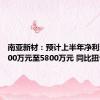 南亚新材：预计上半年净利润为5200万元至5800万元 同比扭亏