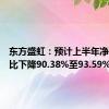 东方盛虹：预计上半年净利润同比下降90.38%至93.59%