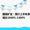 国城矿业：预计上半年净利同比增长1040%-1300%