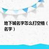 地下城名字怎么打空格（地下城名字）