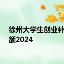 徐州大学生创业补贴金额2024