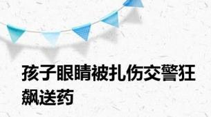 孩子眼睛被扎伤交警狂飙送药