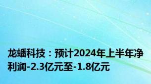 龙蟠科技：预计2024年上半年净利润-2.3亿元至-1.8亿元