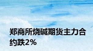 郑商所烧碱期货主力合约跌2%