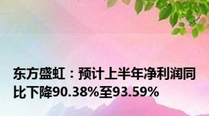 东方盛虹：预计上半年净利润同比下降90.38%至93.59%