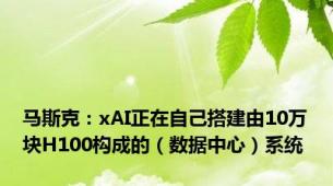 马斯克：xAI正在自己搭建由10万块H100构成的（数据中心）系统