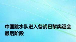 中国跳水队进入备战巴黎奥运会最后阶段