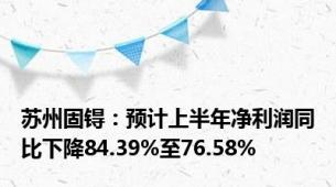 苏州固锝：预计上半年净利润同比下降84.39%至76.58%