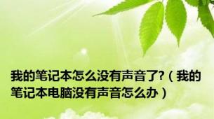 我的笔记本怎么没有声音了?（我的笔记本电脑没有声音怎么办）