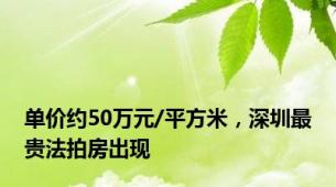 单价约50万元/平方米，深圳最贵法拍房出现