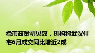 稳市政策初见效，机构称武汉住宅6月成交同比增近2成