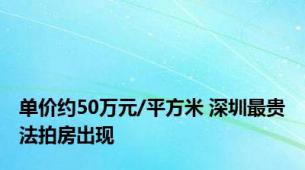 单价约50万元/平方米 深圳最贵法拍房出现