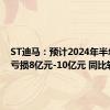 ST迪马：预计2024年半年度净亏损8亿元-10亿元 同比转亏