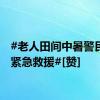 #老人田间中暑警民合力紧急救援#[赞]