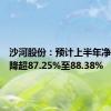 沙河股份：预计上半年净利润下降超87.25%至88.38%