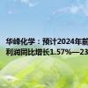 华峰化学：预计2024年前半年净利润同比增长1.57%—23.65%