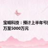 宝明科技：预计上半年亏损4000万至5000万元