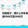 科陆电子：预计上半年净利润亏损5000万至3000万