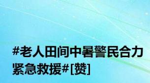 #老人田间中暑警民合力紧急救援#[赞]