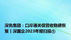 深免集团：口岸通关促营收稳健恢复丨深国企2023年报扫描⑤