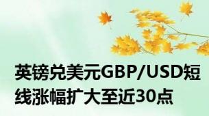 英镑兑美元GBP/USD短线涨幅扩大至近30点