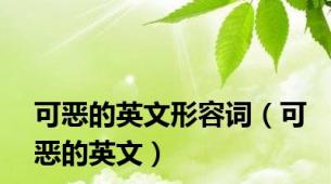 可恶的英文形容词（可恶的英文）