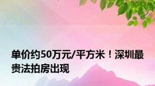 单价约50万元/平方米！深圳最贵法拍房出现